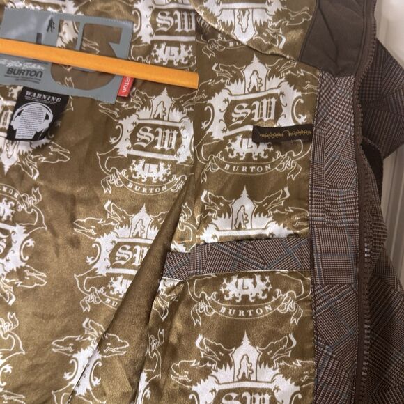 Burton The White Collection Snow Jacket Coat Plaid Brown L bv - Picture 12 of 12